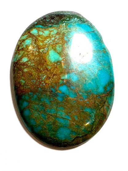 Hubei Turquoise Oval Freeform Cabochon 29 x 40mm #CAB8004
