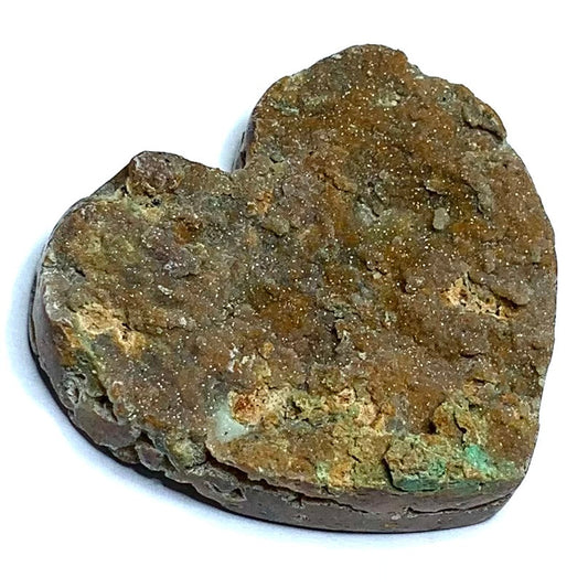 One of a Kind Natural Rough Cut Chrysoprase Druzy Heart Cabochon-47 x 42 x 11mm (CAB4588)