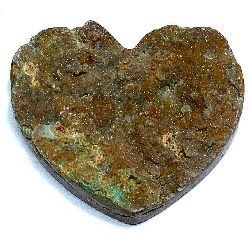 One of a Kind Natural Rough Cut Chrysoprase Druzy Heart Cabochon-47 x 42 x 11mm (CAB4588)