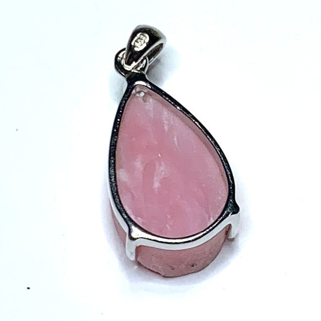 Pink Opal and Sterling Silver Teardrop Pendants-A Grade-22 x 12mm Avg. (P3334)