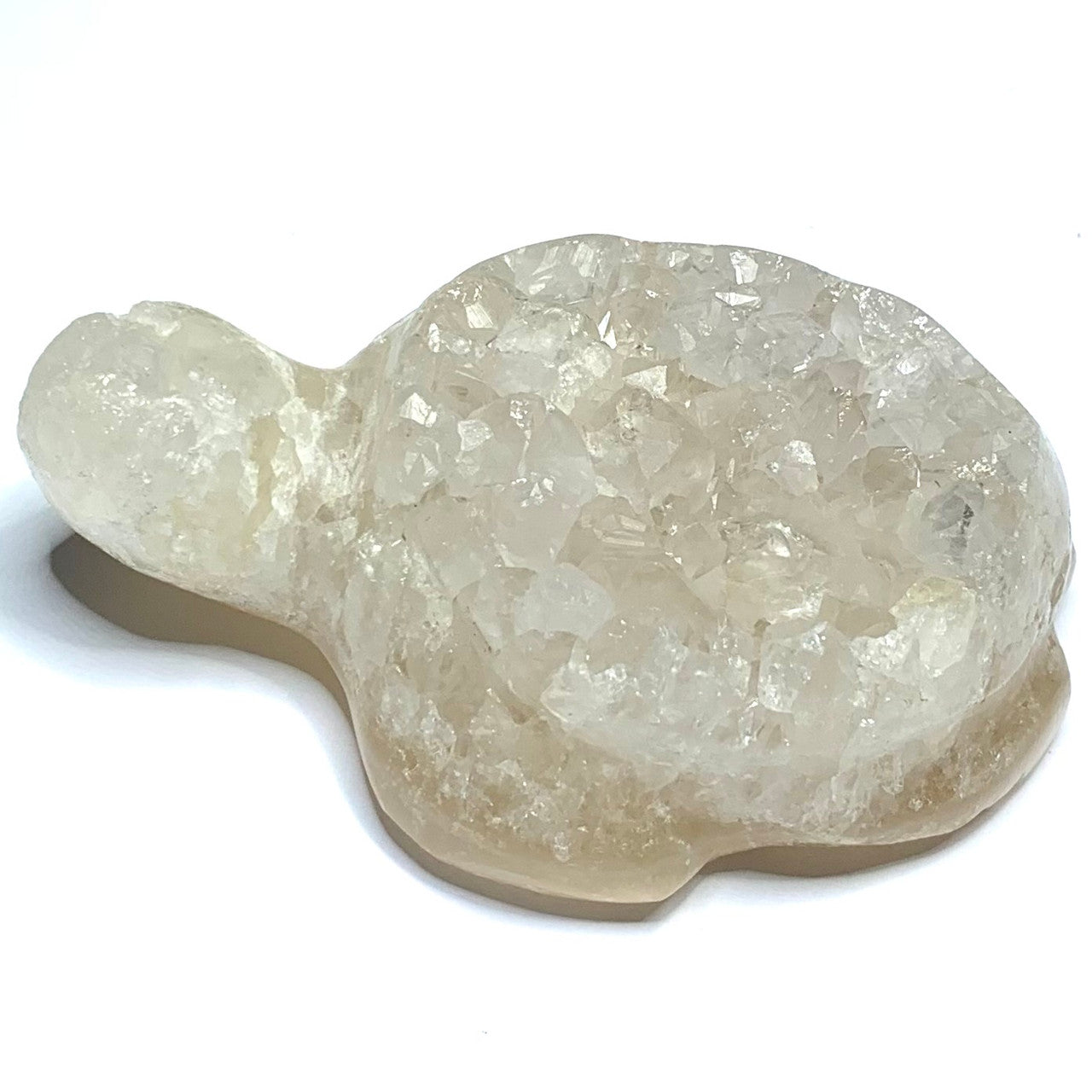 One of a Kind Quartz Druzy Turtle Stone-3 1/4 x 2 x 3/4" (NC4615)
