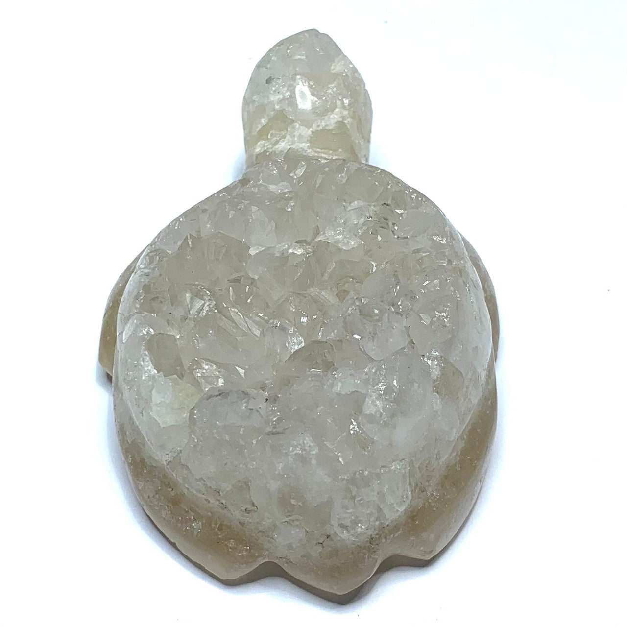 One of a Kind Quartz Druzy Turtle Stone-3 1/4 x 2 x 3/4" (NC4615)
