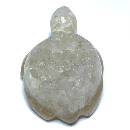 One of a Kind Quartz Druzy Turtle Stone-3 1/4 x 2 x 3/4" (NC4615)
