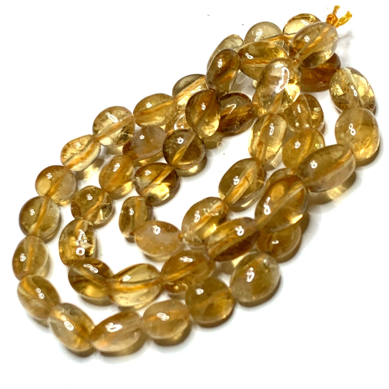 Highly Polished Citrine Tumbled Nugget Beads-10mm Avg. (SP3351)