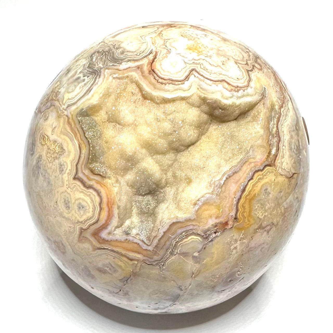 One of a Kind Crazy Lace Druzy Agate Sphere-2 1/2"-NC6022 (NC6022)