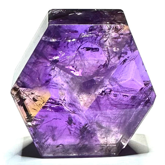 One of a Kind Quality Ametrine with Rainbow Inclusions Freeform Stone-50 x 50 x 19mm (NC6033)