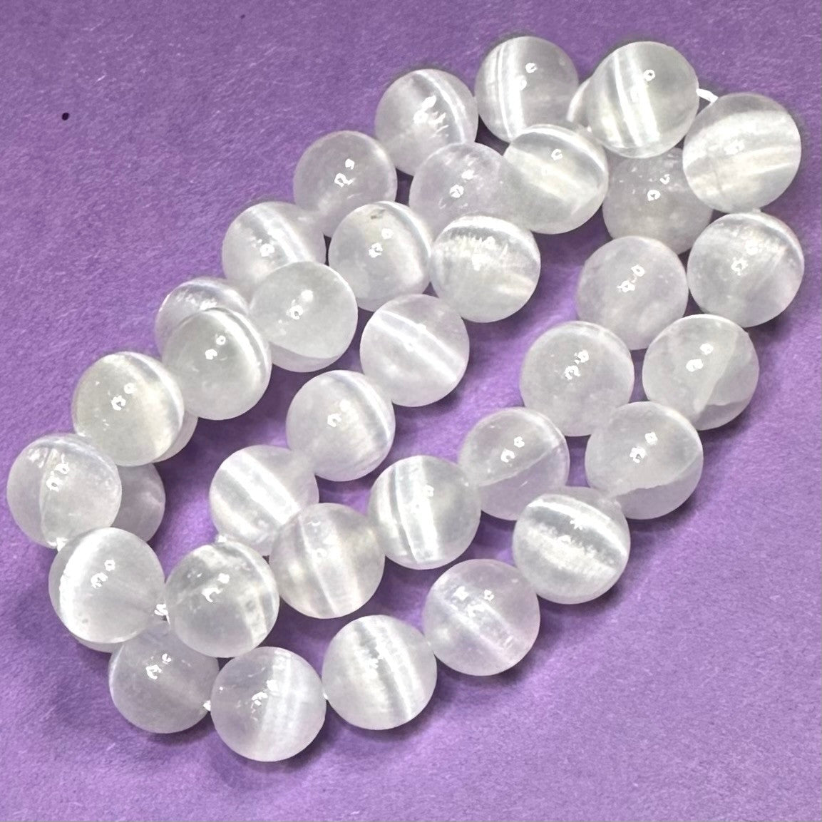 Selenite Highly Polished Round Beads-10mm (SP5118)