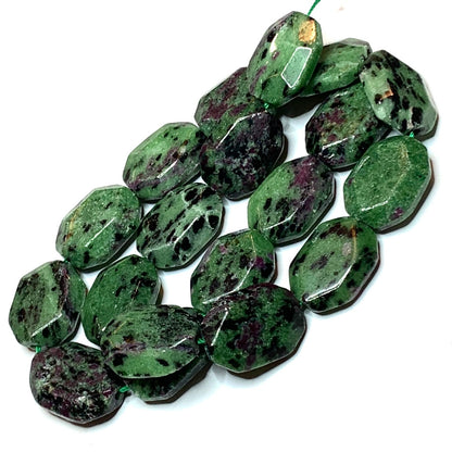 Ruby Zoisite Faceted Flat Octagonal Cut Beads-21 x 15mm (SP3362)