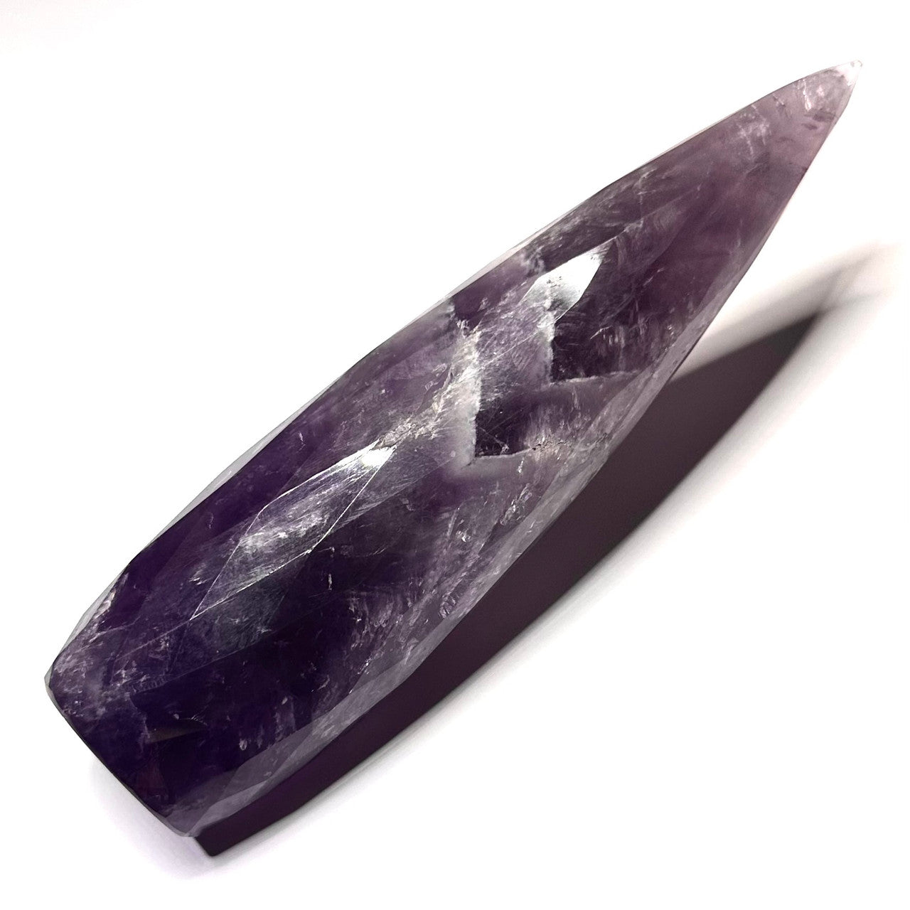 RARE- Amethyst Faceted Teardrop Stone Tower-Top Quality-5 1/2 x 1" (NC5171)