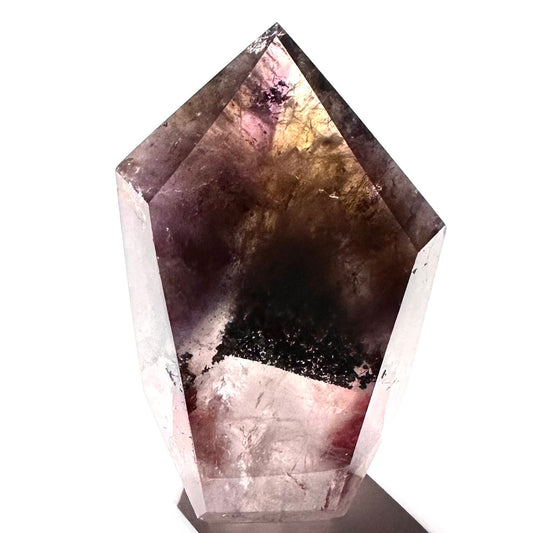 RARE-One of a Kind Ametrine with Hematite and Dendrites Tower-3 x 1 3/4" (NC6069)