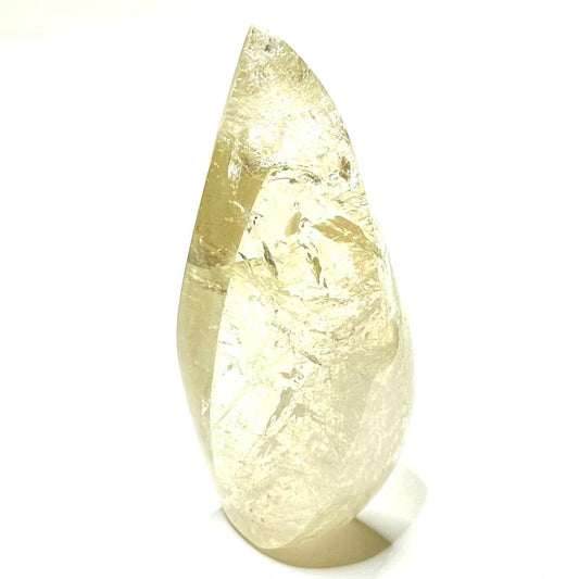 One of a Kind Citrine Stone Flame Tower with Rainbows and Phantoms-5 1/4 x 1 1/4" (NC5174)
