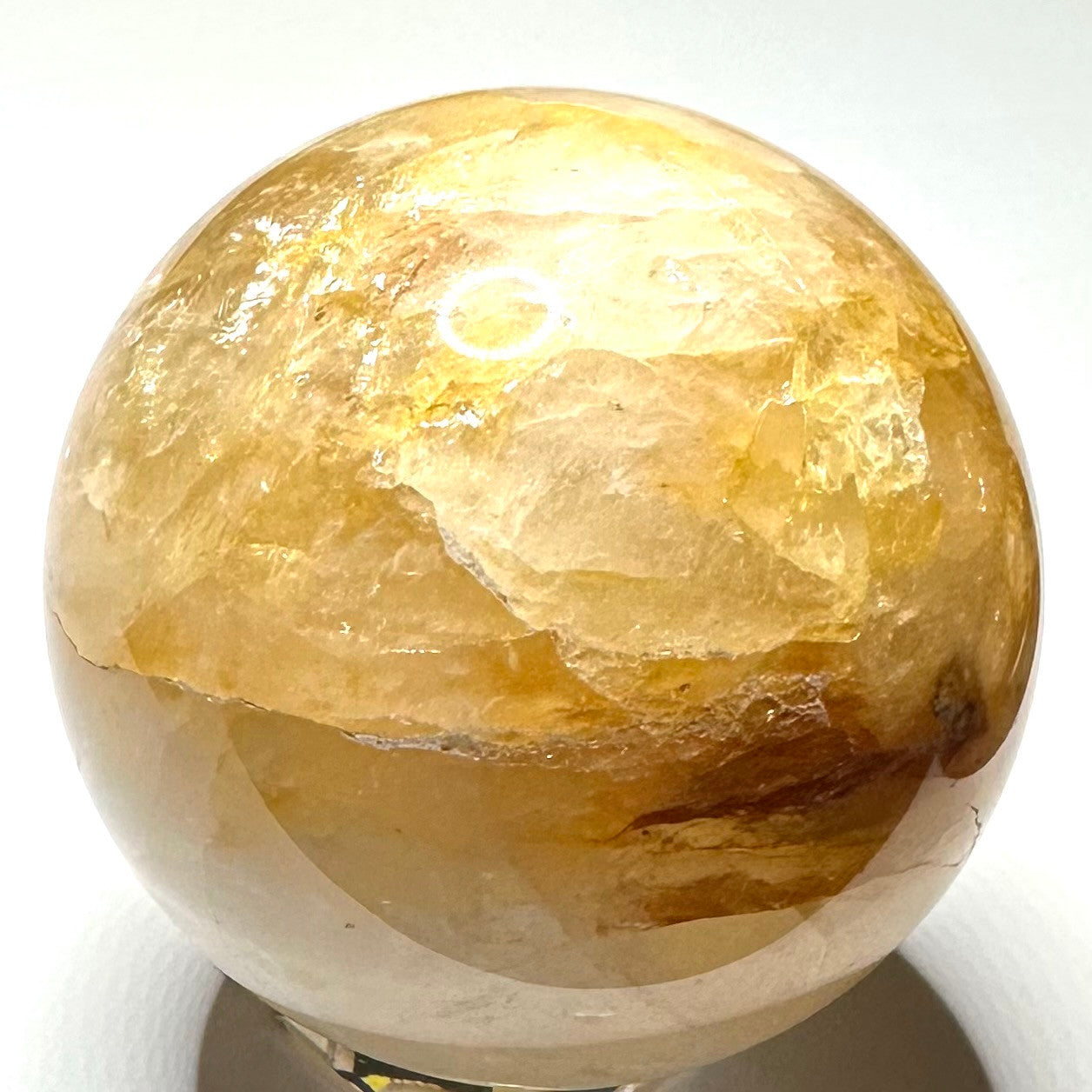 One of a Kind Golden Healer with Rainbow Inclusions Stone Sphere-2 3/4"-NC6075 (NC6075)