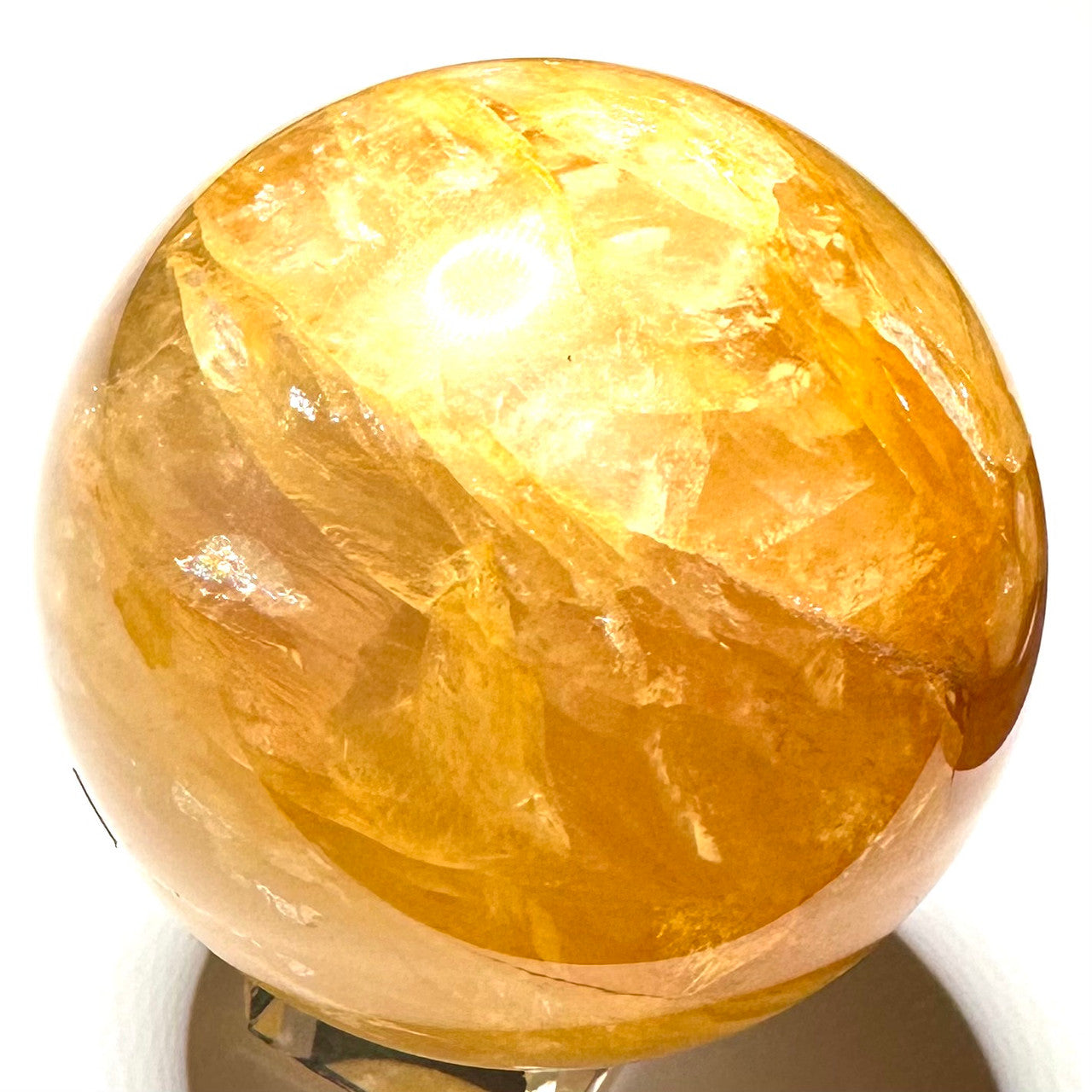 One of a Kind Golden Healer with Rainbow Inclusions Stone Sphere-2 3/4" (NC6076)