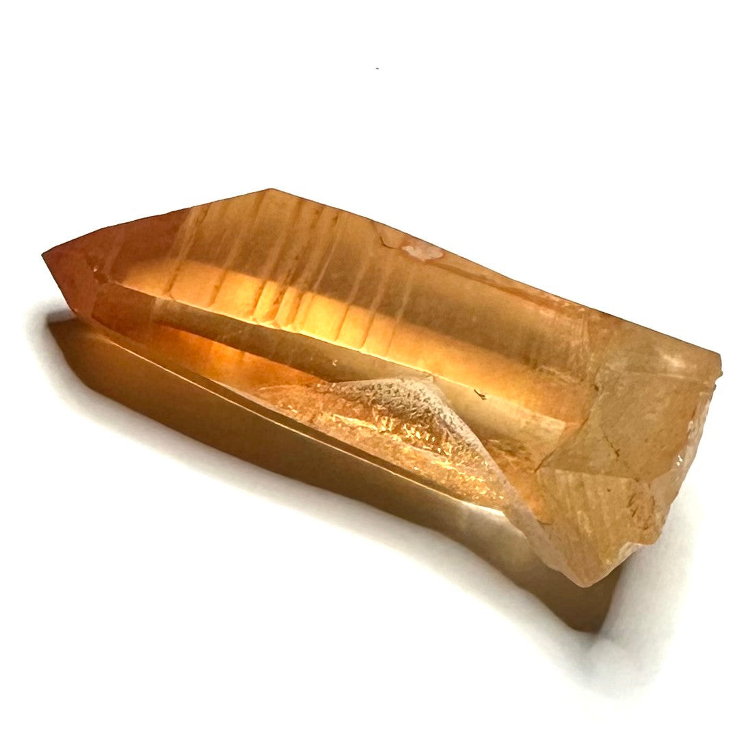 Lemurian Tangerine Quartz Partially Polished Terminated Point-1 3/4 x 3/4"-NC7402