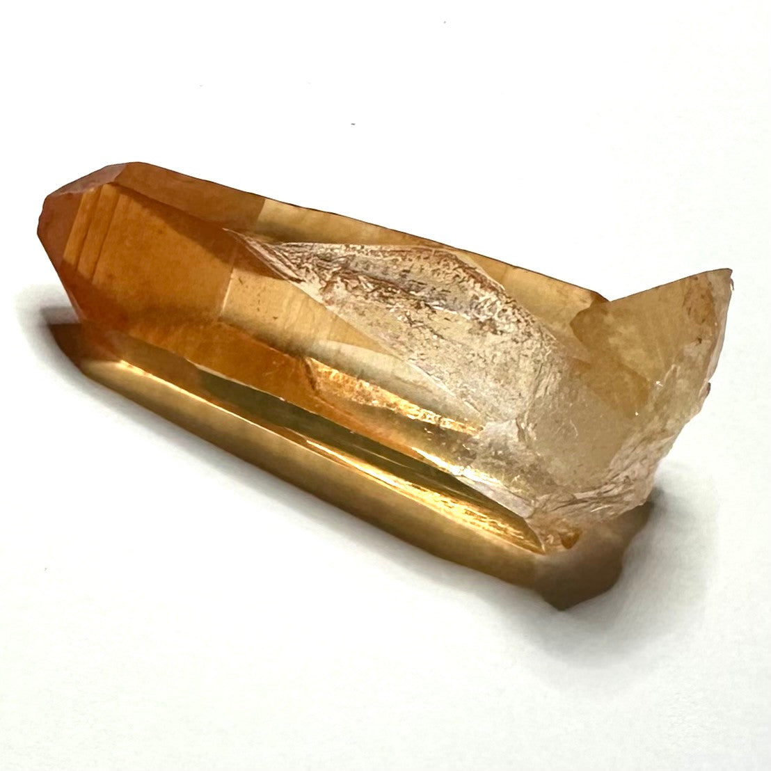 Lemurian Tangerine Quartz Partially Polished Terminated Point-1 3/4 x 3/4"-NC7402