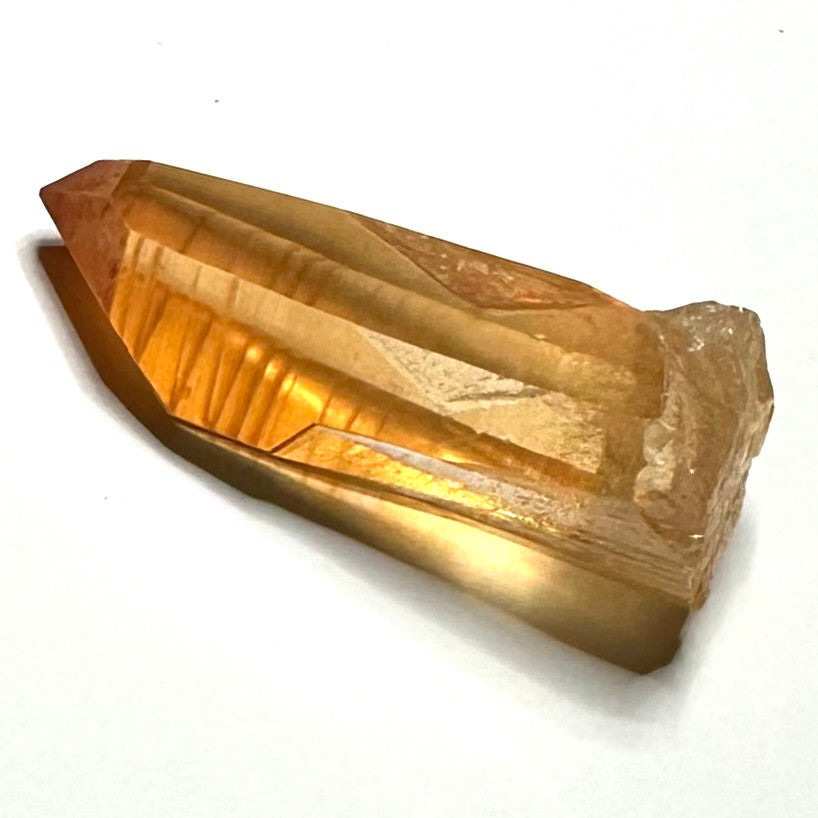 Lemurian Tangerine Quartz Partially Polished Terminated Point-1 3/4 x 3/4"-NC7402