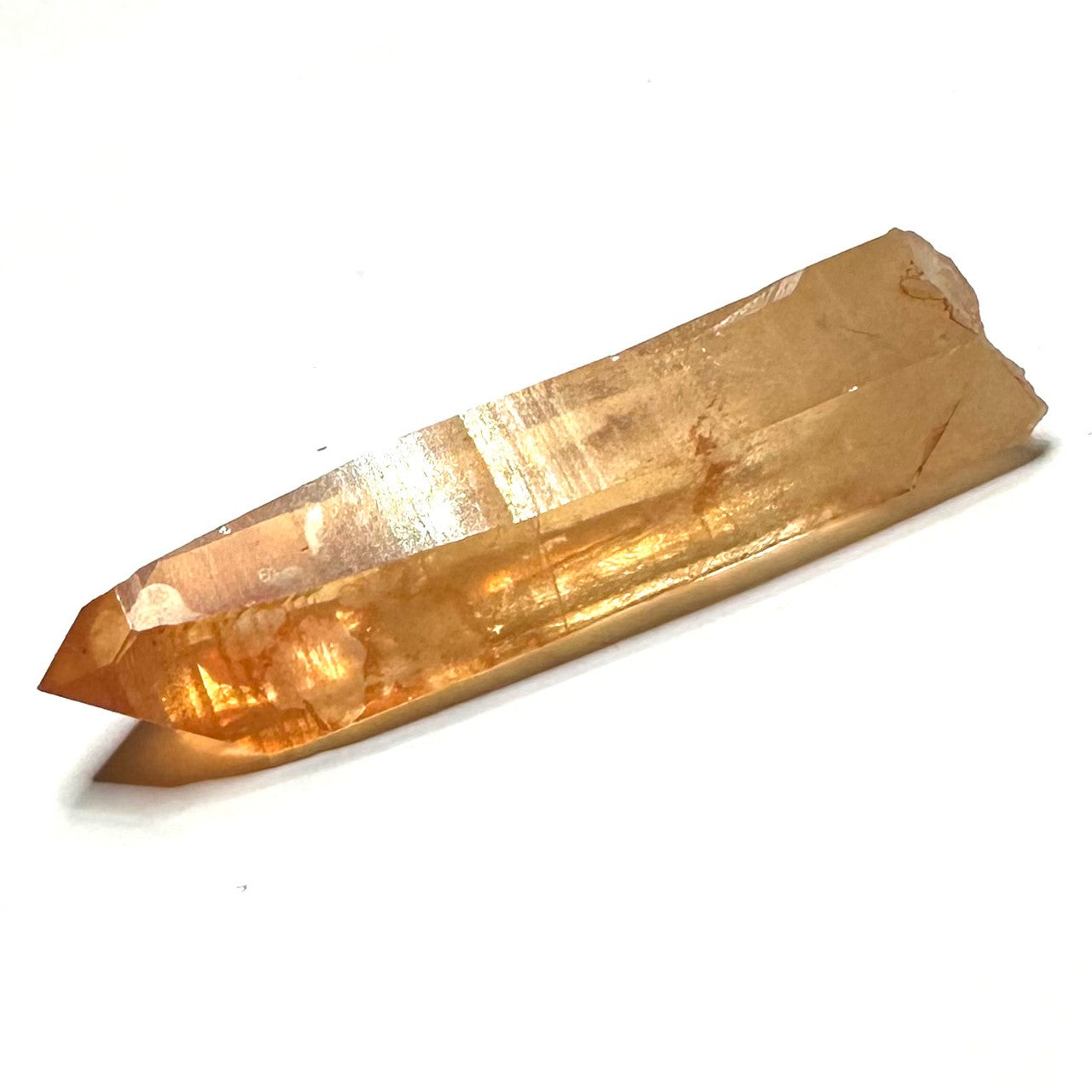 Lemurian Tangerine Quartz Partially Polished Terminated Point-2 1/4 x 3/4"-NC7404