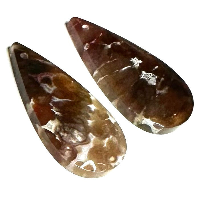 One of a Kind Plume Agate Earring/Pendant Pair-28 x 15mm (SP5206)