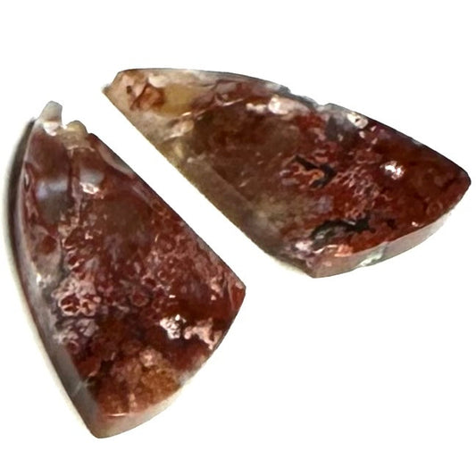 One of a Kind Plume Agate Earring/Pendant Pair-23 x 15mm (SP5207)