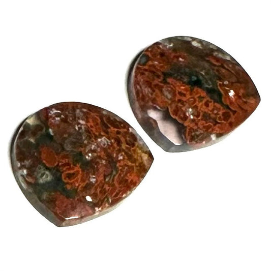 One of a Kind Plume Agate Earring/Pendant Pair-20 x 17mm (SP5211)