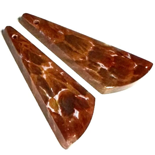 One of a Kind Plume Agate Earring/Pendant Pair-30 x 15mm-SP5220