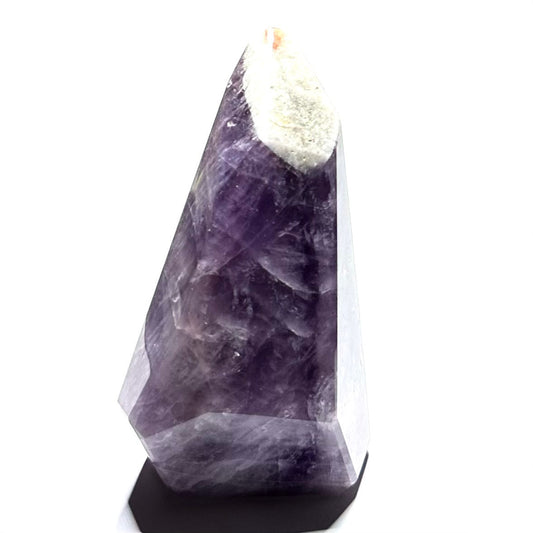 RARE-One of a Kind Trapiche Amethyst with Rainbow Inclusions Point-3 1/2 x 2 1/2" (NC6085)