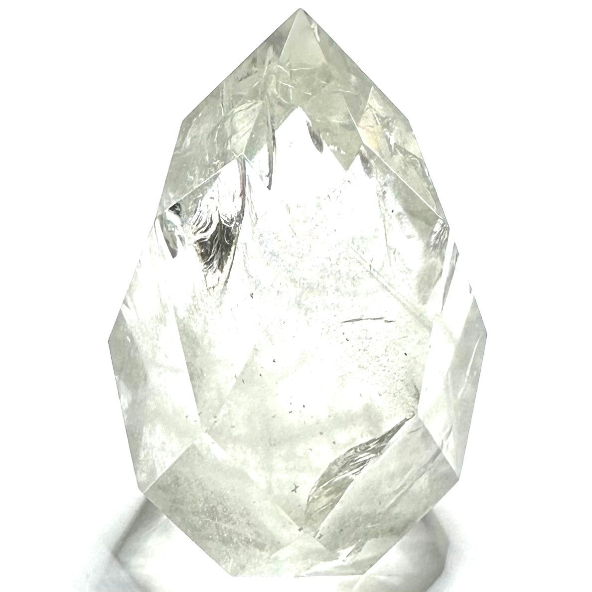 One of a Kind Faceted Crystal Quartz with Rainbow Inclusions Point-2 1/4 x 1 1/4" (NC6090)
