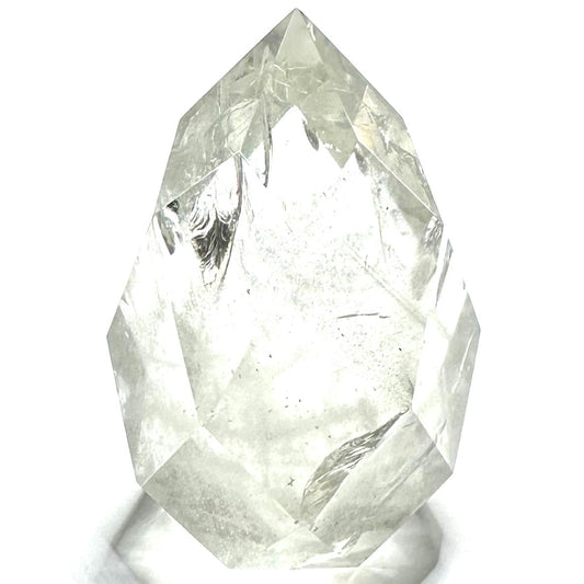 One of a Kind Faceted Crystal Quartz with Rainbow Inclusions Point-2 1/4 x 1 1/4" (NC6090)