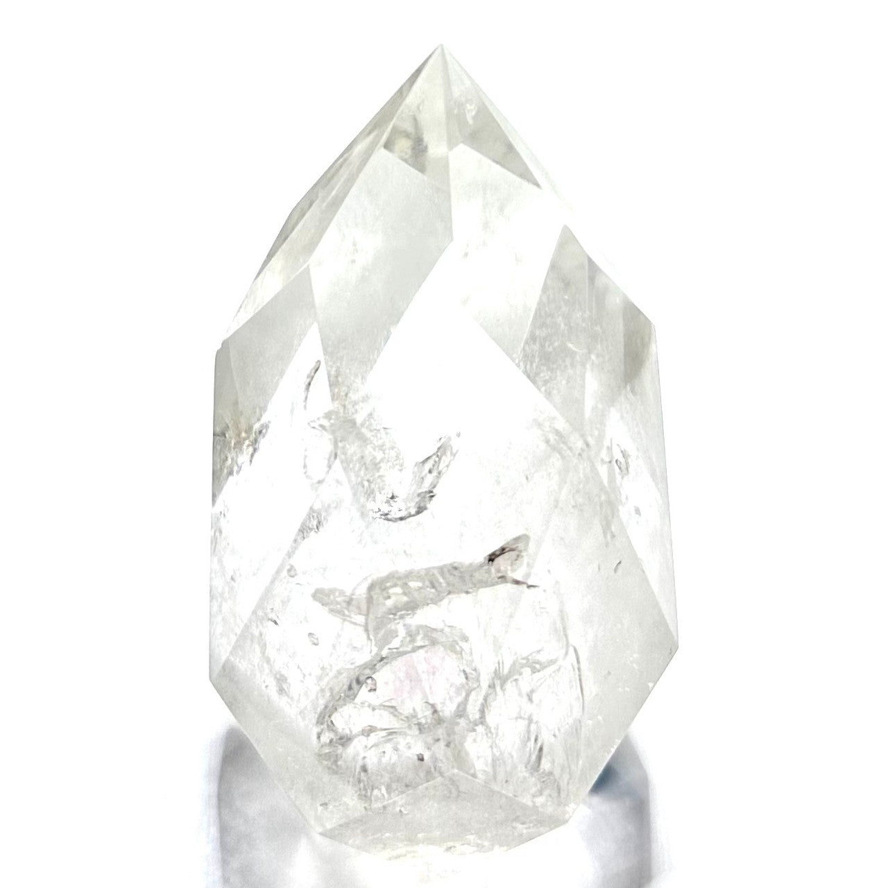 One of a Kind Crystal Quartz with Inclusions Point-3 1/2 x 2 1/2"