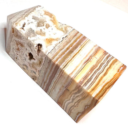 One of a Kind Crazy Lace Agate Druzy Stone Tower-3 3/4 x 1 1/2" (NC5227)