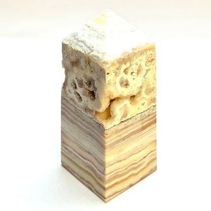 One of a Kind Crazy Lace Agate Druzy Stone Tower-3 3/4 x 1 1/2" (NC5227)