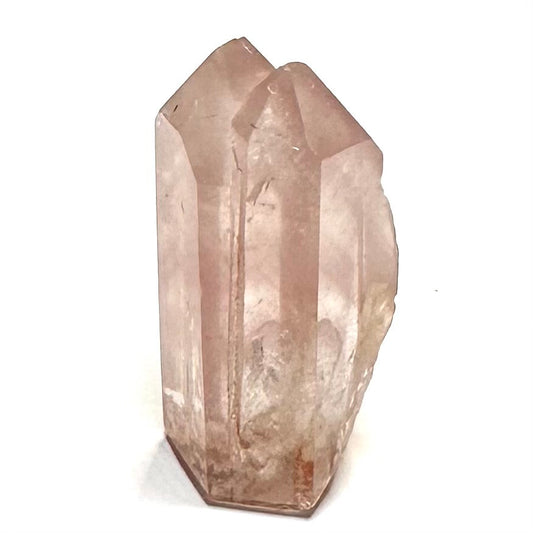 One of a Kind Pink Lithium Quartz with Rainbow Inclusions Double Terminated Stone Tower-1 3/4 x 3/4"