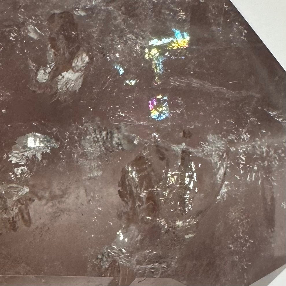 One of a Kind Pink Lithium Quartz with Rainbow Inclusions Mini Stone Tower-1 1/2 x 1"-NC6152