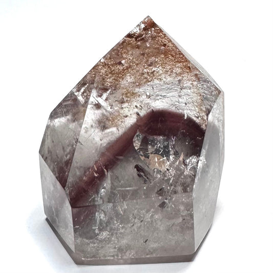 One of a Kind Pink Lithium Quartz with Rainbow Inclusions Mini Stone Tower-1 1/2 x 1 1/4"