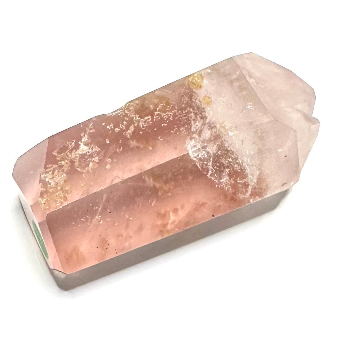 One of a Kind Pink Lithium Quartz with Rainbow Inclusions Double Terminated Mini Stone Tower-2 x 3/4"