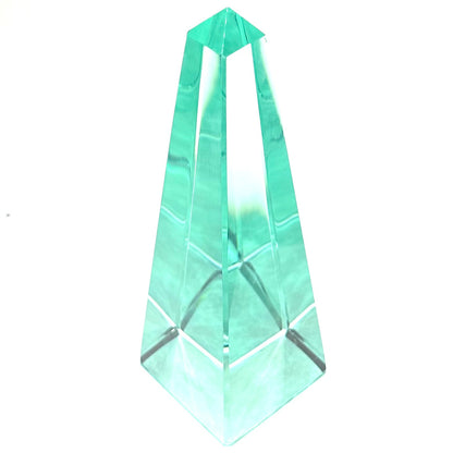 One of a Kind Man-Made Glass Blue Odsidian Tower -7 x 3"