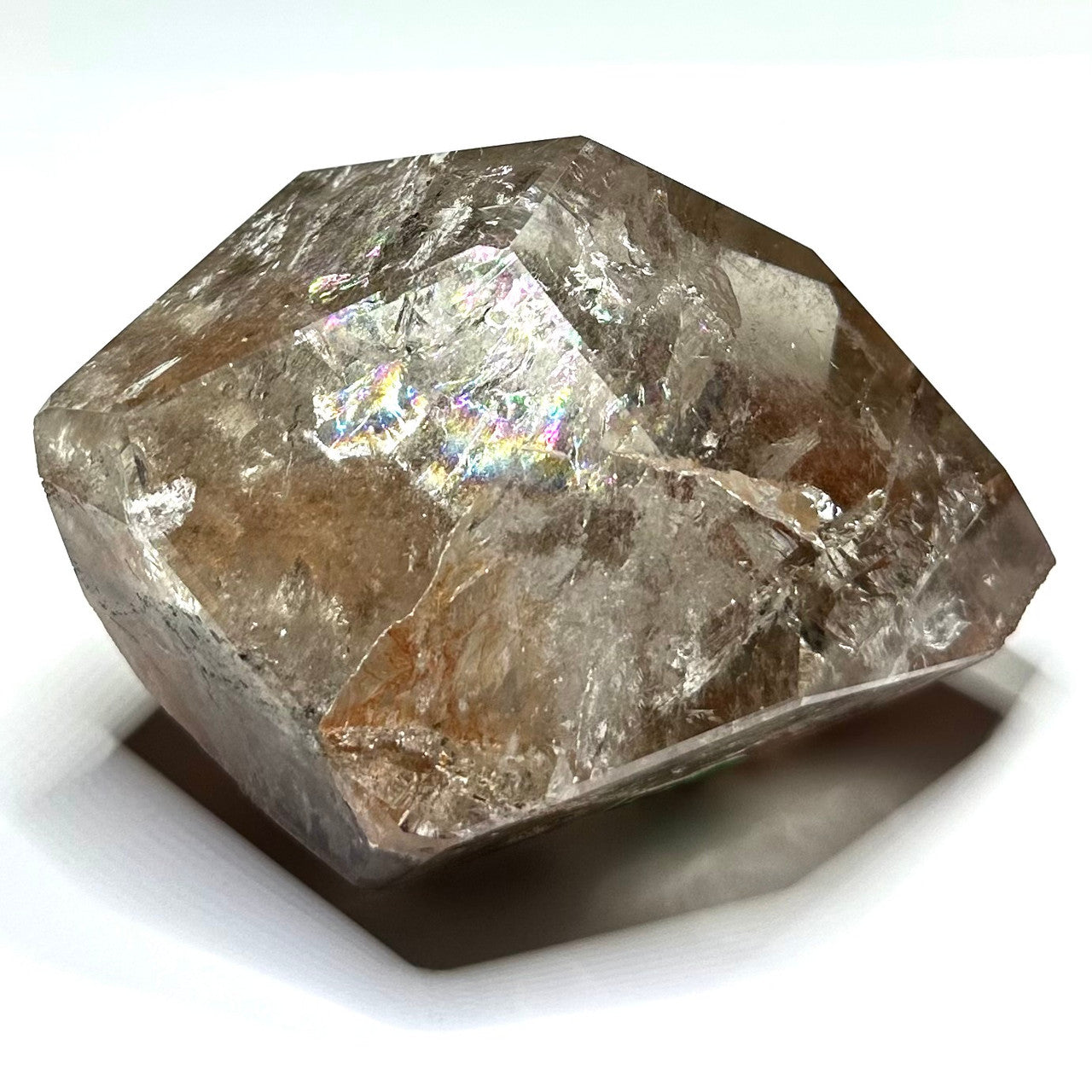 One of a Kind Garden Quartz with Rainbow Inclusions Freeform Stone-4 x 2 1/2"