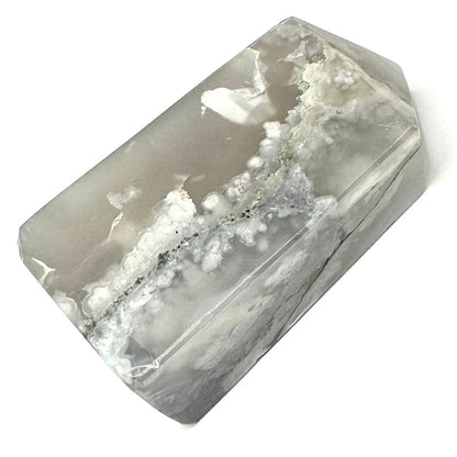One of a Kind Black Snow Flower Agate Stone Tower-2 3/4" X 1 1/4" (NC5272)
