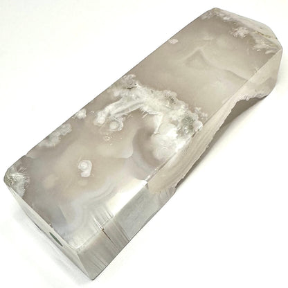 One of a Kind Black Snow Flower Agate with Druzy Stone Tower-4 1/4 x 1 1/2" (NC5274)