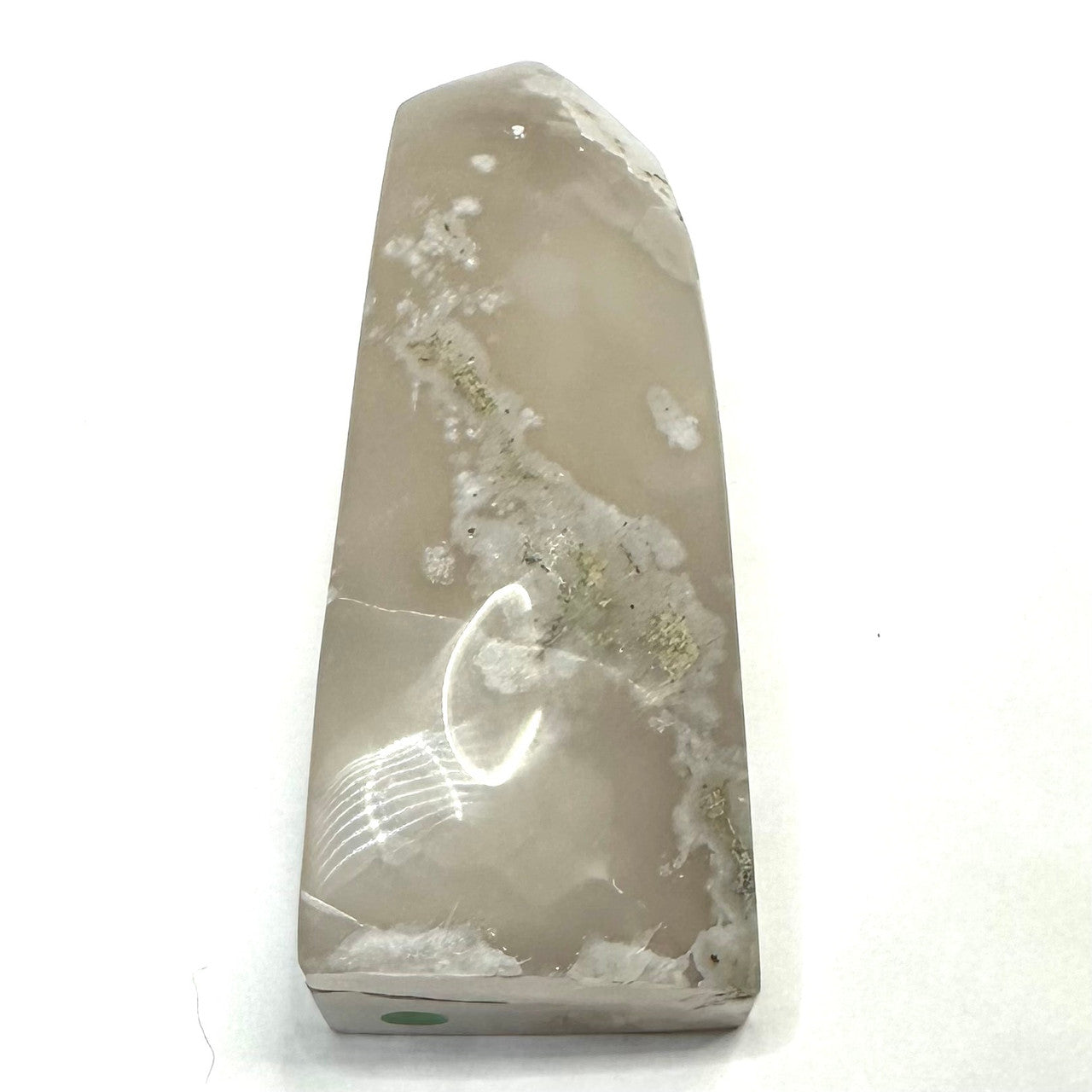 One of a Kind Black Snow Flower Agate with Druzy Stone Tower-4 x 1 1/2" (NC5278)