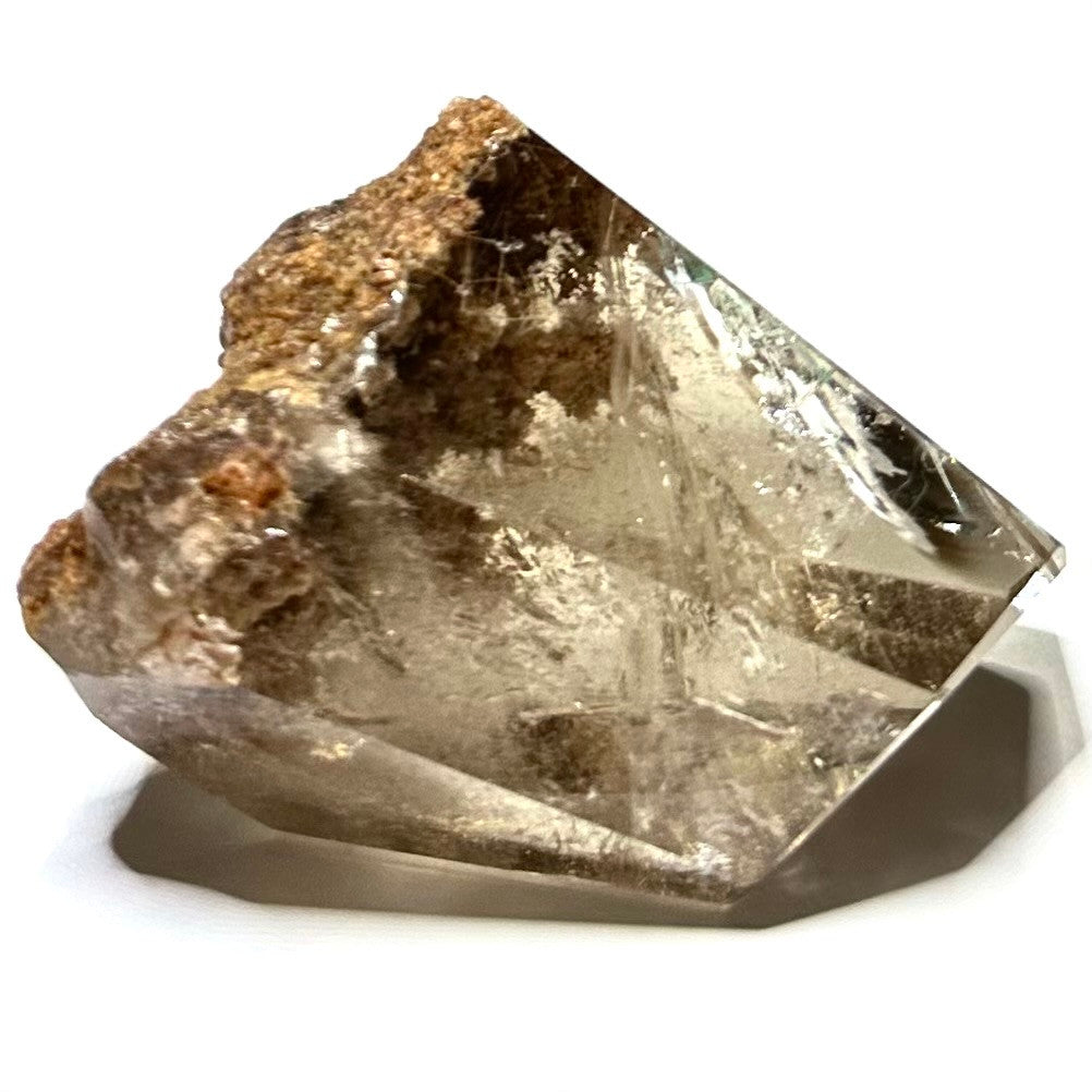 One of a Kind Smokey Garden Quartz with Rainbow Inclusions Freeform Stone-2 3/4 x 1 3/4"