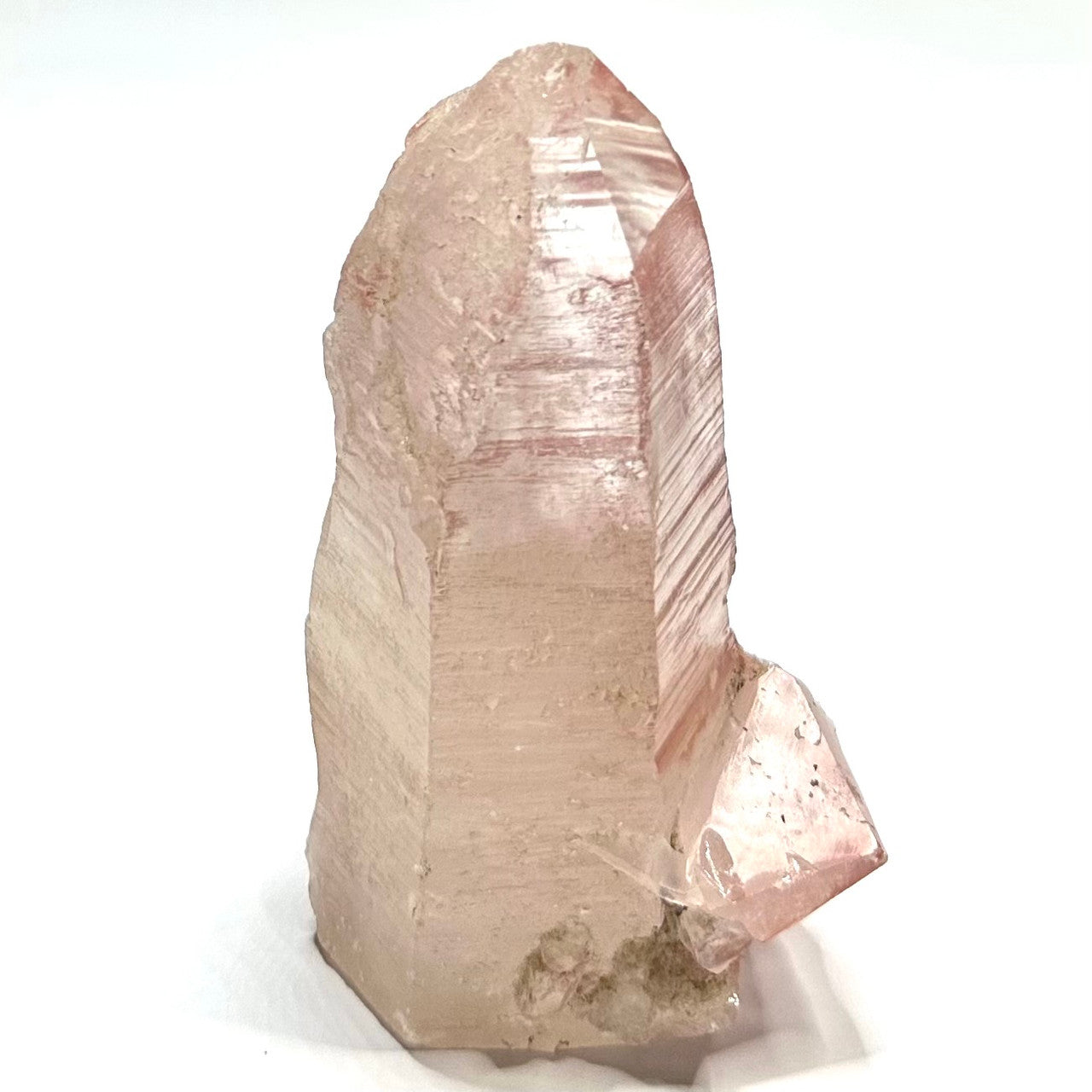 One of a Kind Natural Raw Pink Lithium with Rainbow Inclusions Point-3 1/2 x 1 3/4"