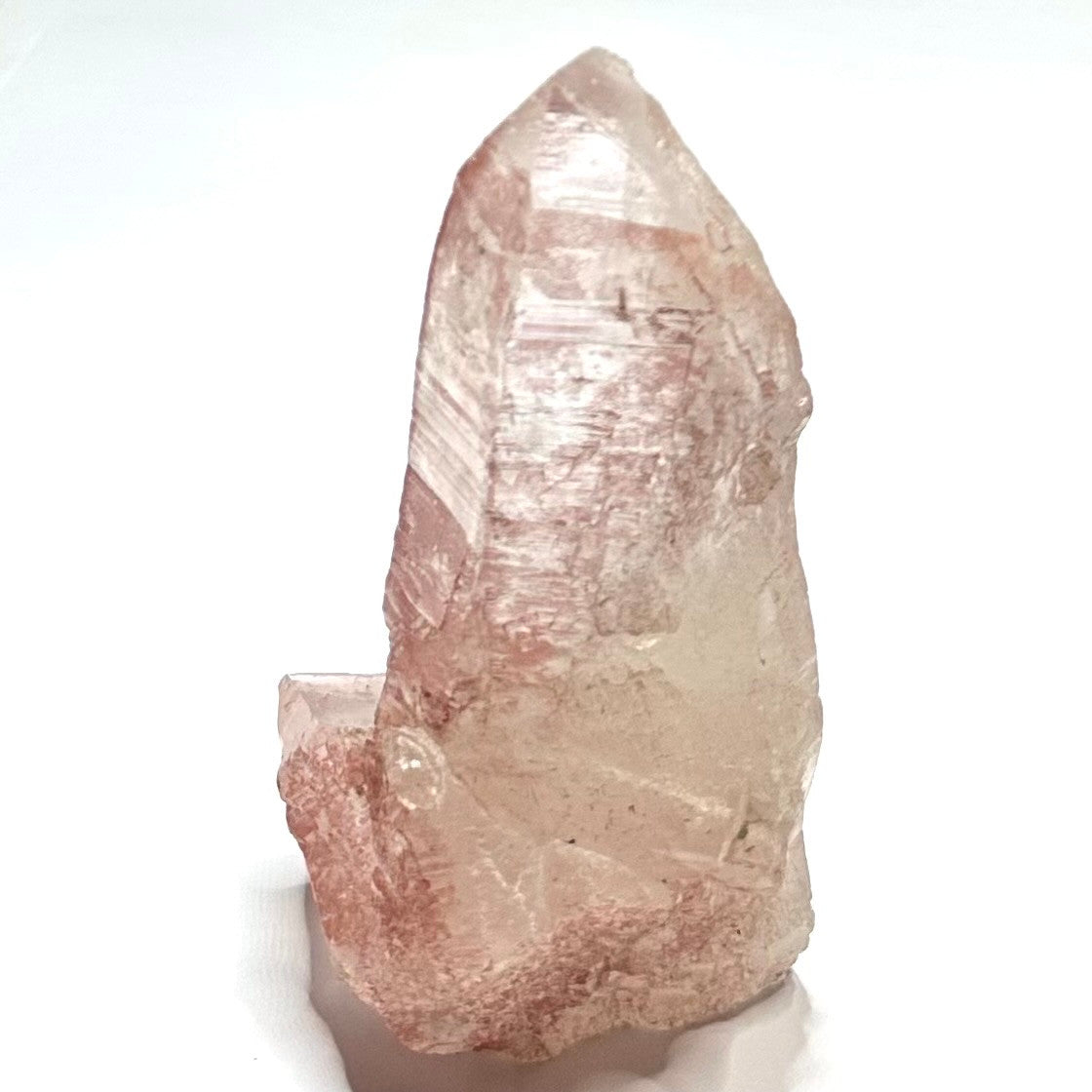 One of a Kind Natural Raw Pink Lithium with Rainbow Inclusions Point-3 1/2 x 1 3/4"