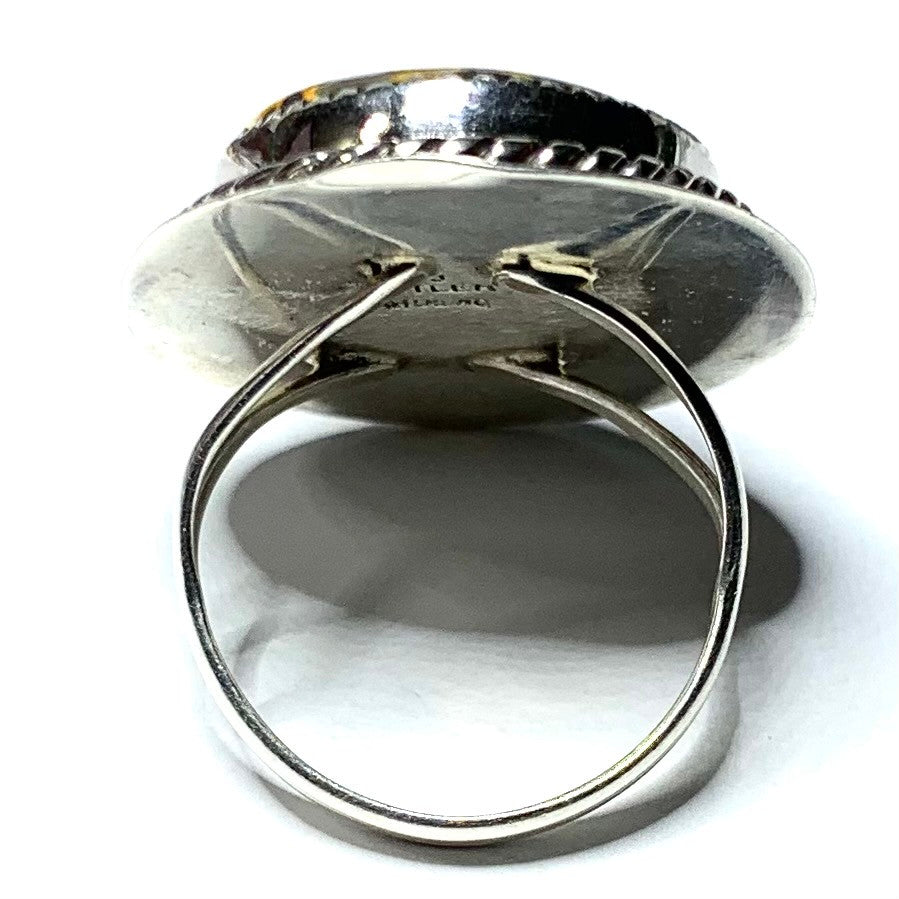 One of a Kind Bumble Bee Jasper and Sterling Silver Ring-35 x 27mm (SP3573)