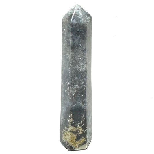 One of a Kind Blue Plume Agate Tower Stone-3 3/4 x 3/4"