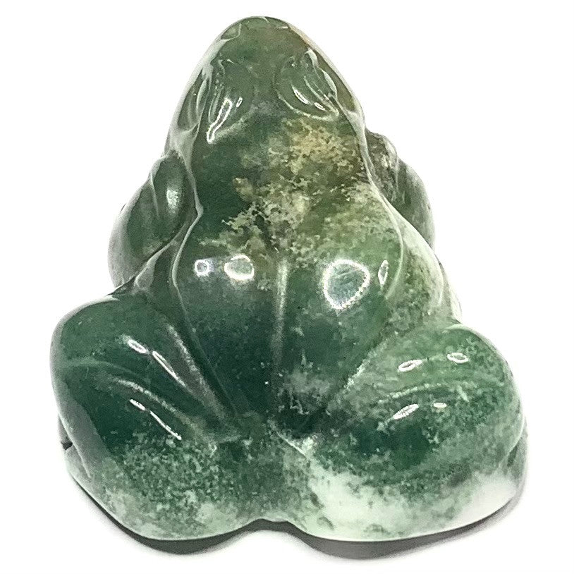 One of a Kind Carved Moss Agate Frog Stone-1 1/2 x 1" (NC4884)