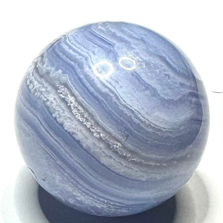 One of a Kind Blue Lace Agate with Druzy Mini Sphere-1 1/2"