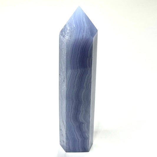 One of a Kind Blue Lace Agate Tower Stone-4 3/4 x 1"