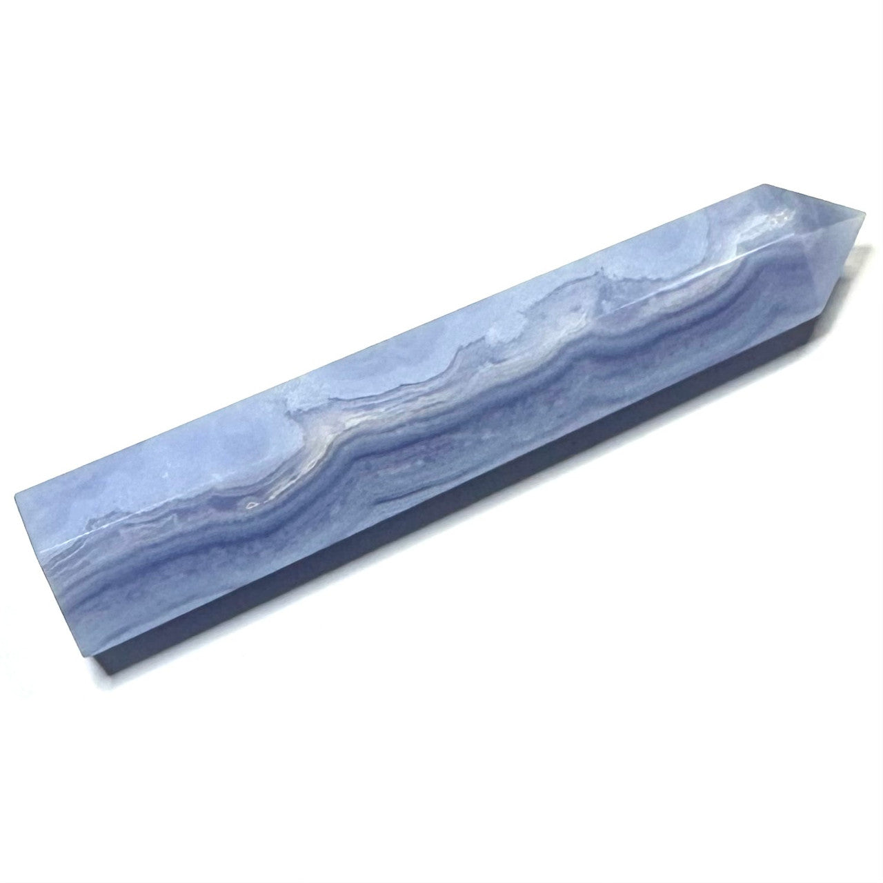 One of a Kind Blue Lace Agate with Druzy Tower Stone-4 1/2 x 1"