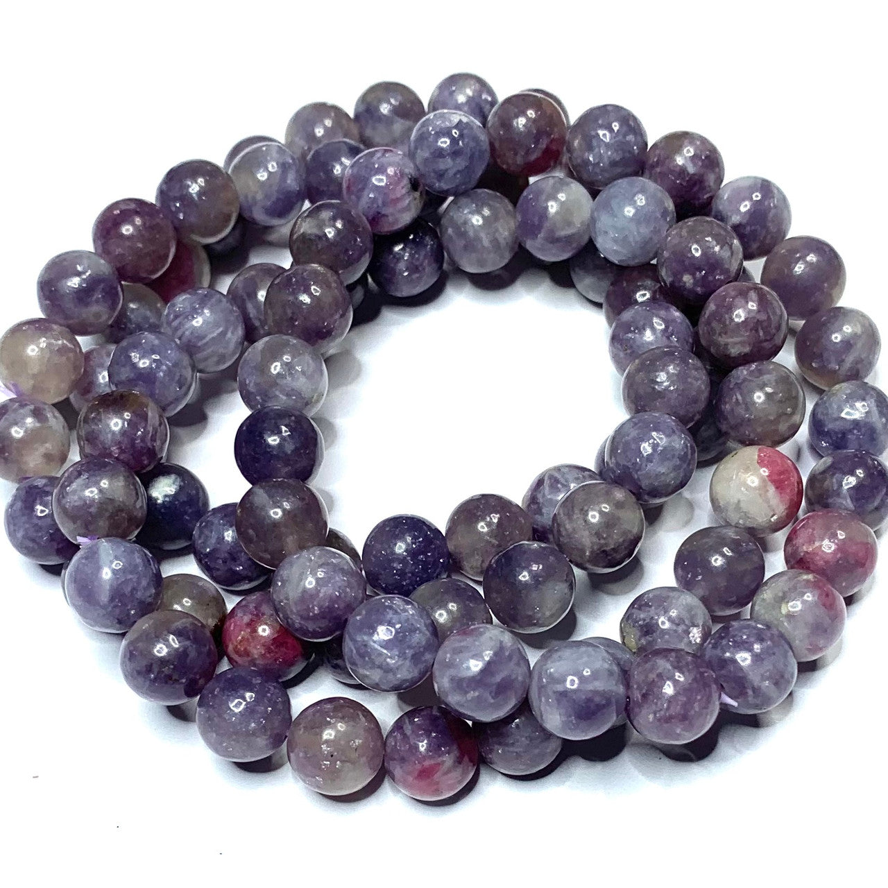 Tourmaline and Lepidolite Mala Bead Bracelets-8mm (NC4906)